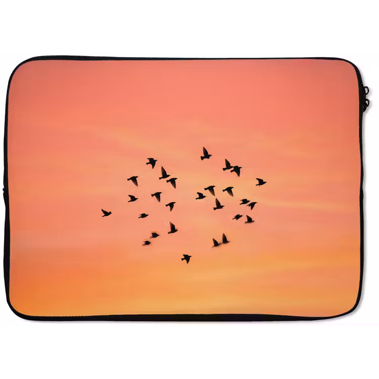 Laptophoes - Zwerm - Vogels - Oranje — 1