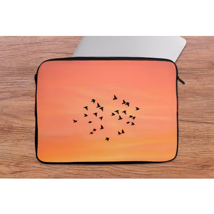 Laptophoes - Zwerm - Vogels - Oranje — 2