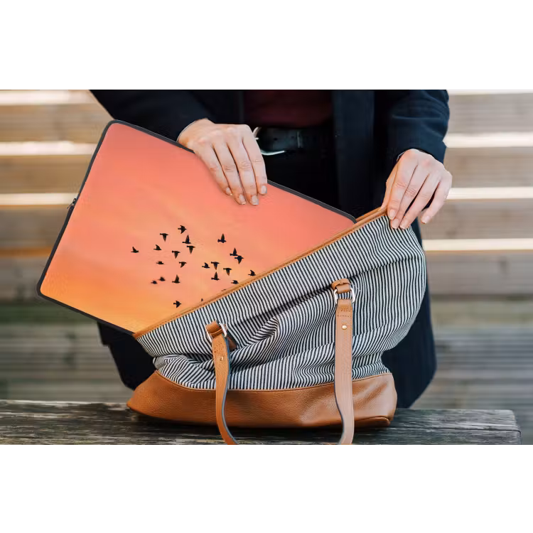 Laptophoes - Zwerm - Vogels - Oranje — 4