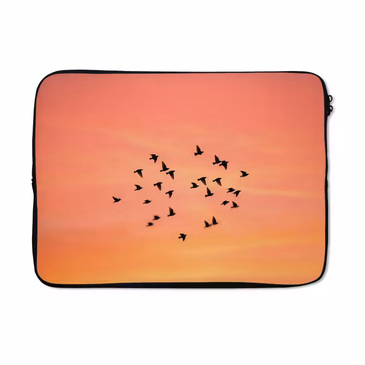 Laptophoes - Zwerm - Vogels - Oranje — 5
