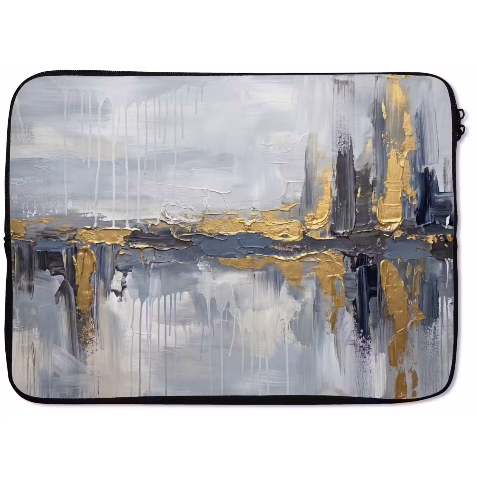 Laptophoes - Abstract - Structuur - Goud - Grijs - Modern — 1