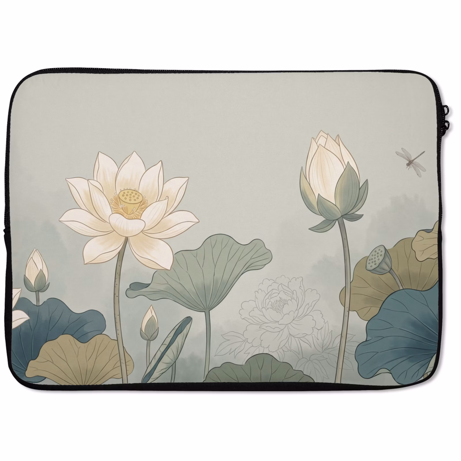 Laptophoes - Lotus - Bloemen - Groen — 1