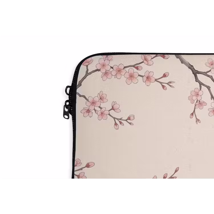 Laptophoes - Aziatisch - Kraanvogel - Beige — 6