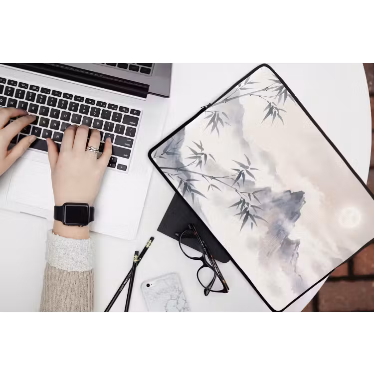 Laptophoes - Bamboe - Azië - Grijs — 3