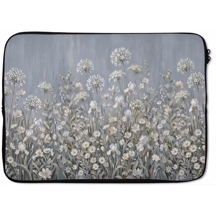 Laptophoes - Bloemen - Botanisch - Blauw — 1