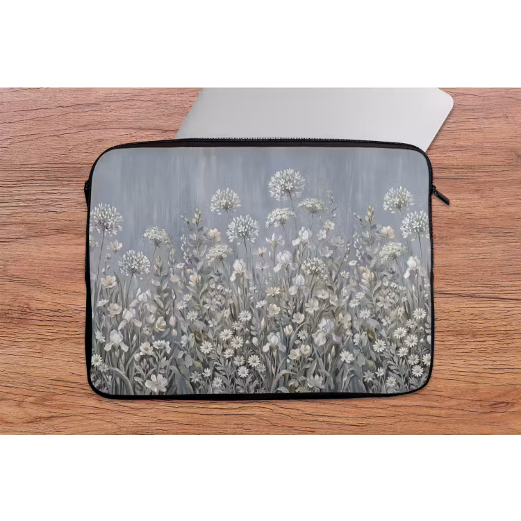 Laptophoes - Bloemen - Botanisch - Blauw — 2