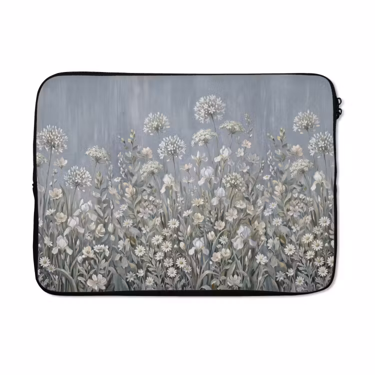 Laptophoes - Bloemen - Botanisch - Blauw — 5