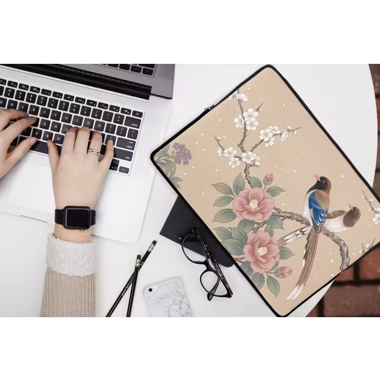 Laptophoes - Bloemen - Vogels - Bloemen — 3