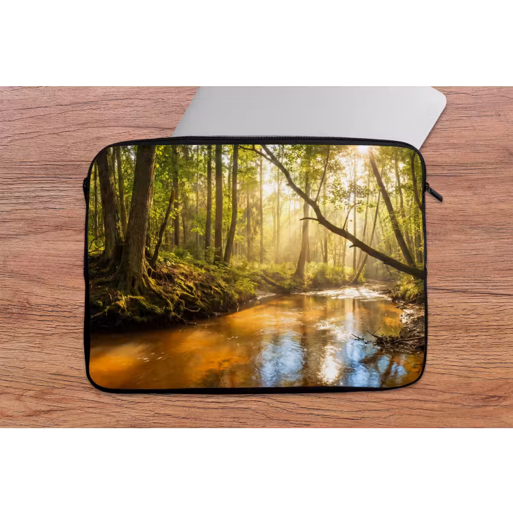 Laptophoes - Bos - Beek - Zonlicht - Natuur - Groen — 2