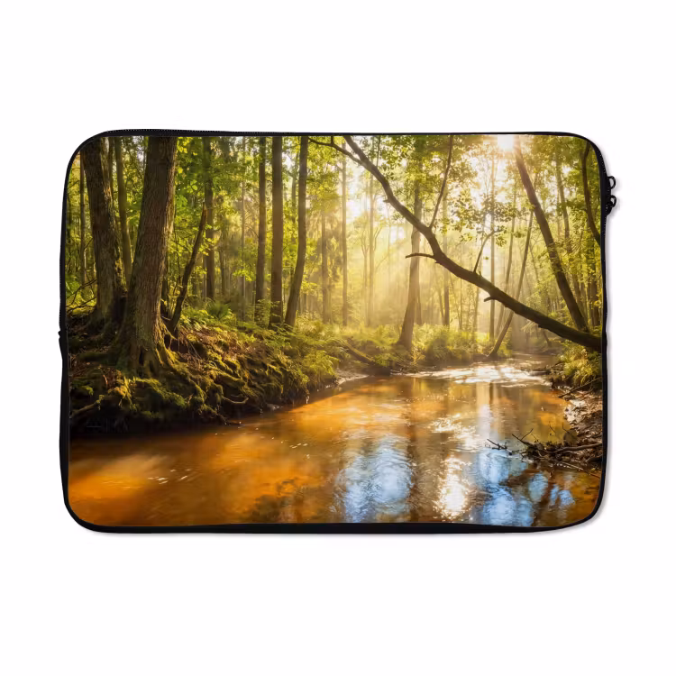 Laptophoes - Bos - Beek - Zonlicht - Natuur - Groen — 5