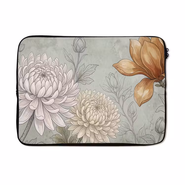Laptophoes - Illustratie - Bloemen - Groen — 5