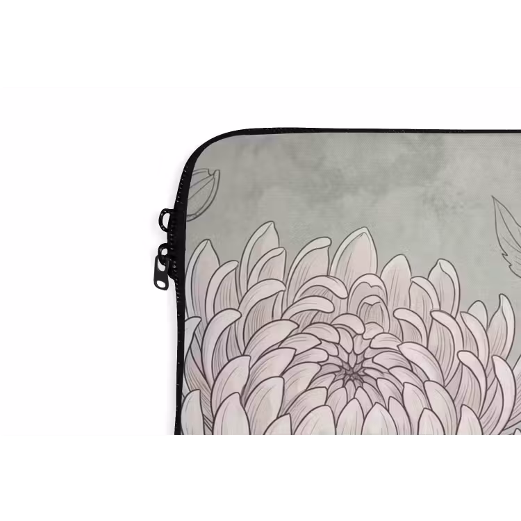 Laptophoes - Illustratie - Bloemen - Groen — 6