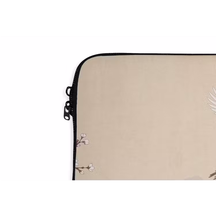 Laptophoes - Kraanvogels - Bloesem - Beige — 6