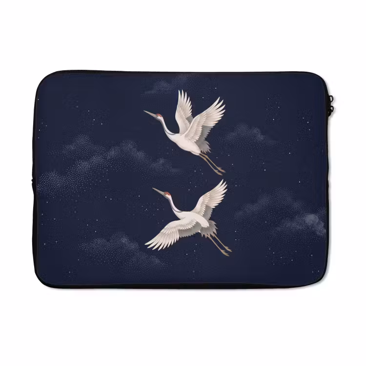 Laptophoes - Kraanvogels - Nachthemel - Blauw — 5