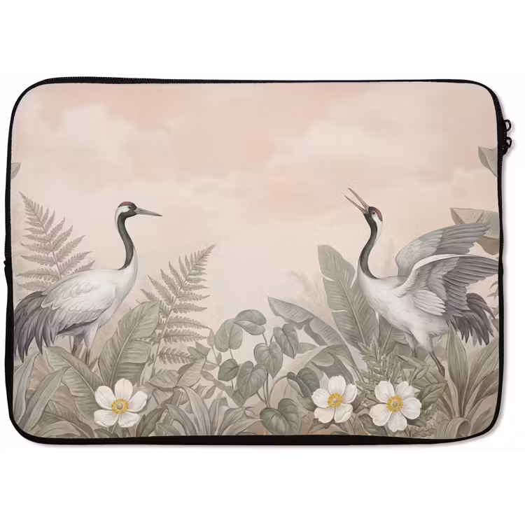 Laptophoes - Kraanvogels - Natuur - Roze — 1