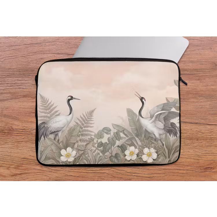 Laptophoes - Kraanvogels - Natuur - Roze — 2