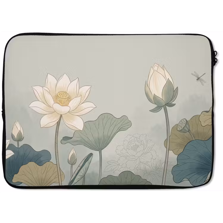 Laptophoes - Lotus - Bloemen - Groen — 1