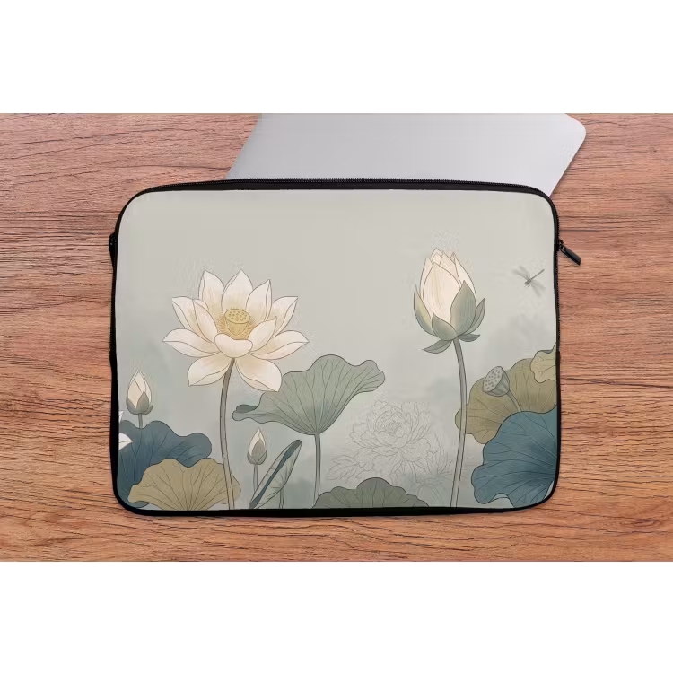 Laptophoes - Lotus - Bloemen - Groen — 2