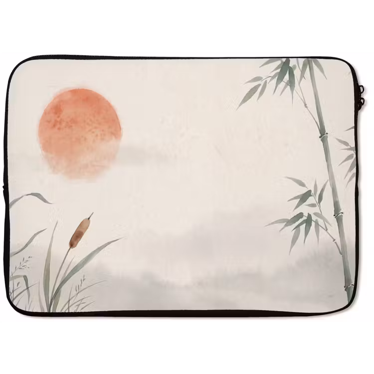 Laptophoes - Minimalistisch - Bamboe - Groen — 1