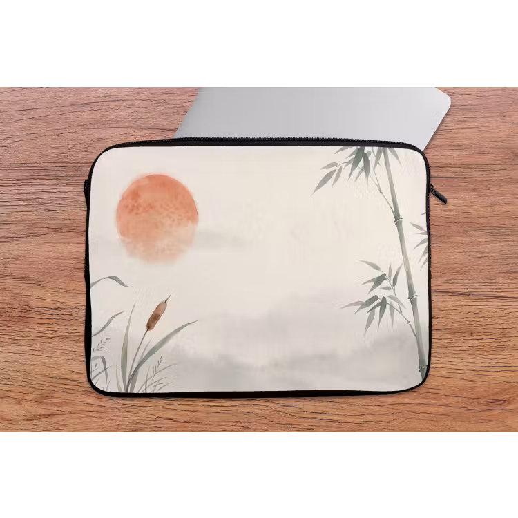 Laptophoes - Minimalistisch - Bamboe - Groen — 2