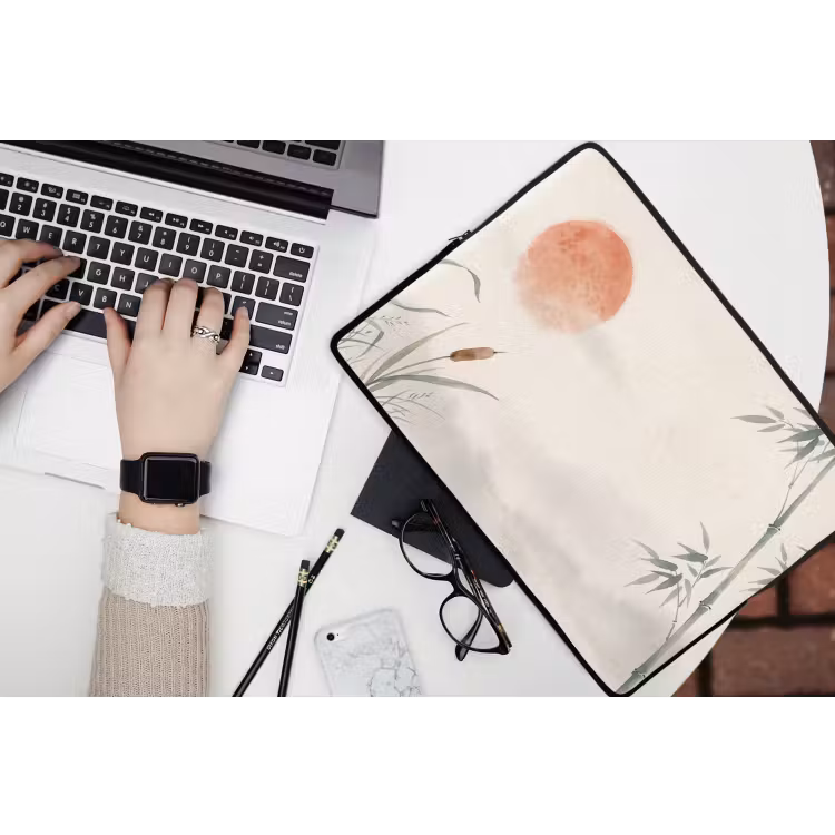 Laptophoes - Minimalistisch - Bamboe - Groen — 3