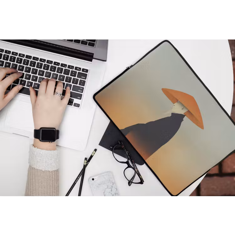 Laptophoes - Minimalistisch - Silhouet - Oranje — 3
