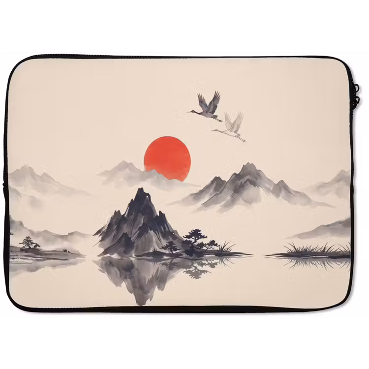 Laptophoes - Oosters - Kraanvogels - Landschap — 1