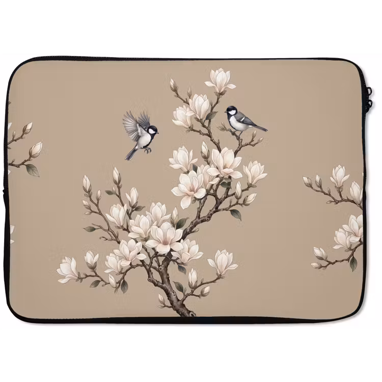 Laptophoes - Oosters - Vogels - Beige — 1