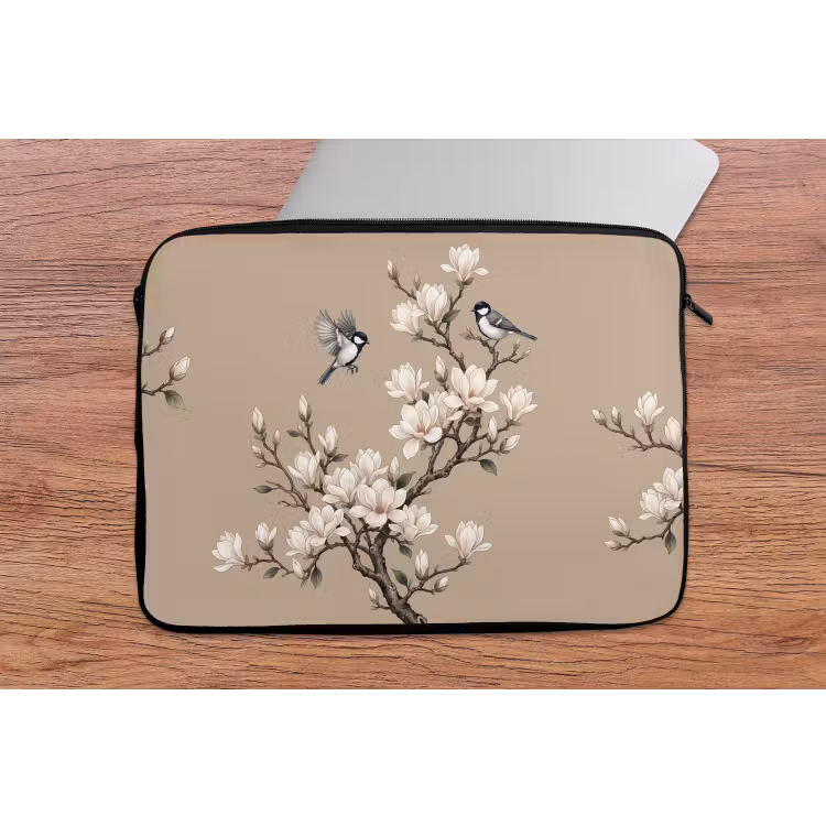 Laptophoes - Oosters - Vogels - Beige — 2
