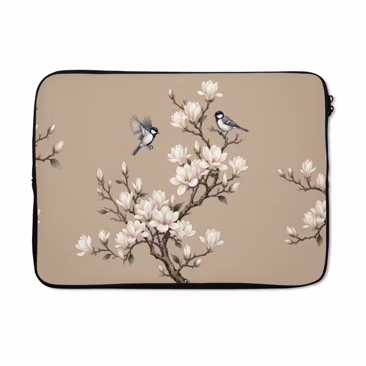 Laptophoes - Oosters - Vogels - Beige — 5