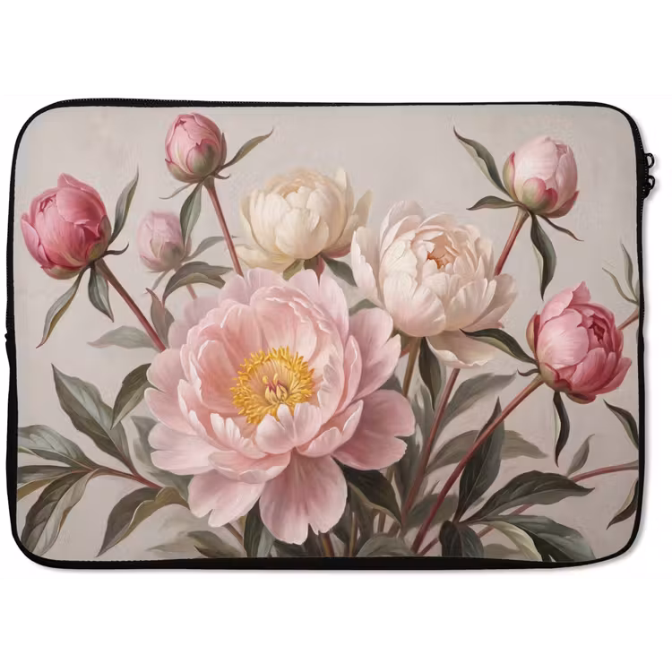 Laptophoes - Pioenrozen - Boeket - Roze — 1