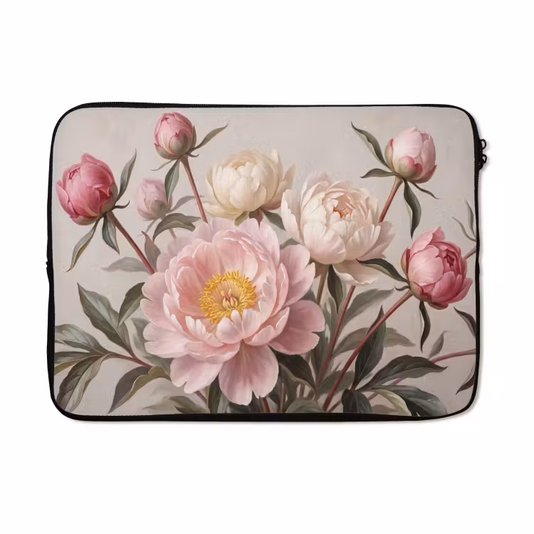 Laptophoes - Pioenrozen - Boeket - Roze — 5