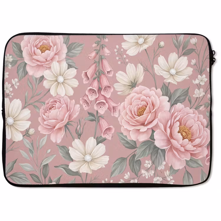 Laptophoes - Pioenrozen - Vingerhoedskruid - Pink — 1