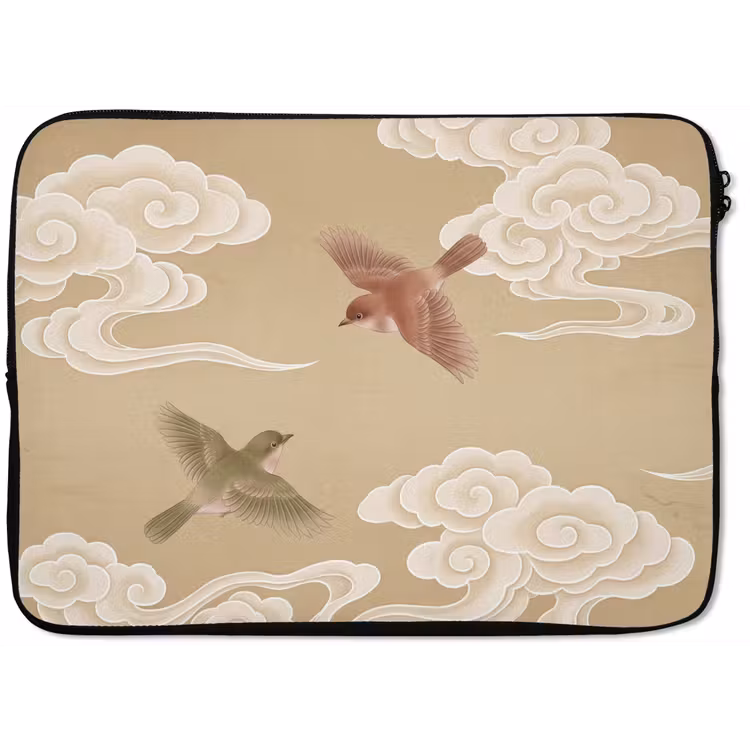 Laptophoes - Vogels - Vliegen - Beige — 1
