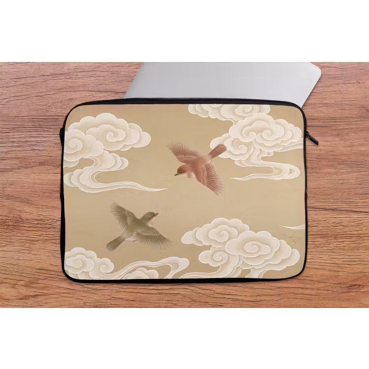 Laptophoes - Vogels - Vliegen - Beige — 2