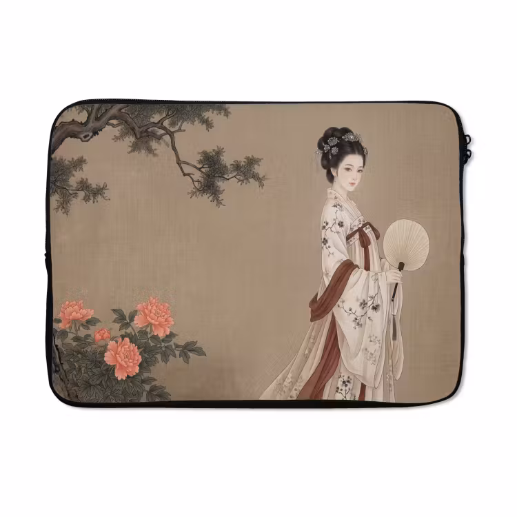Laptophoes - Vrouw - Azië - Kunst - Beige — 5