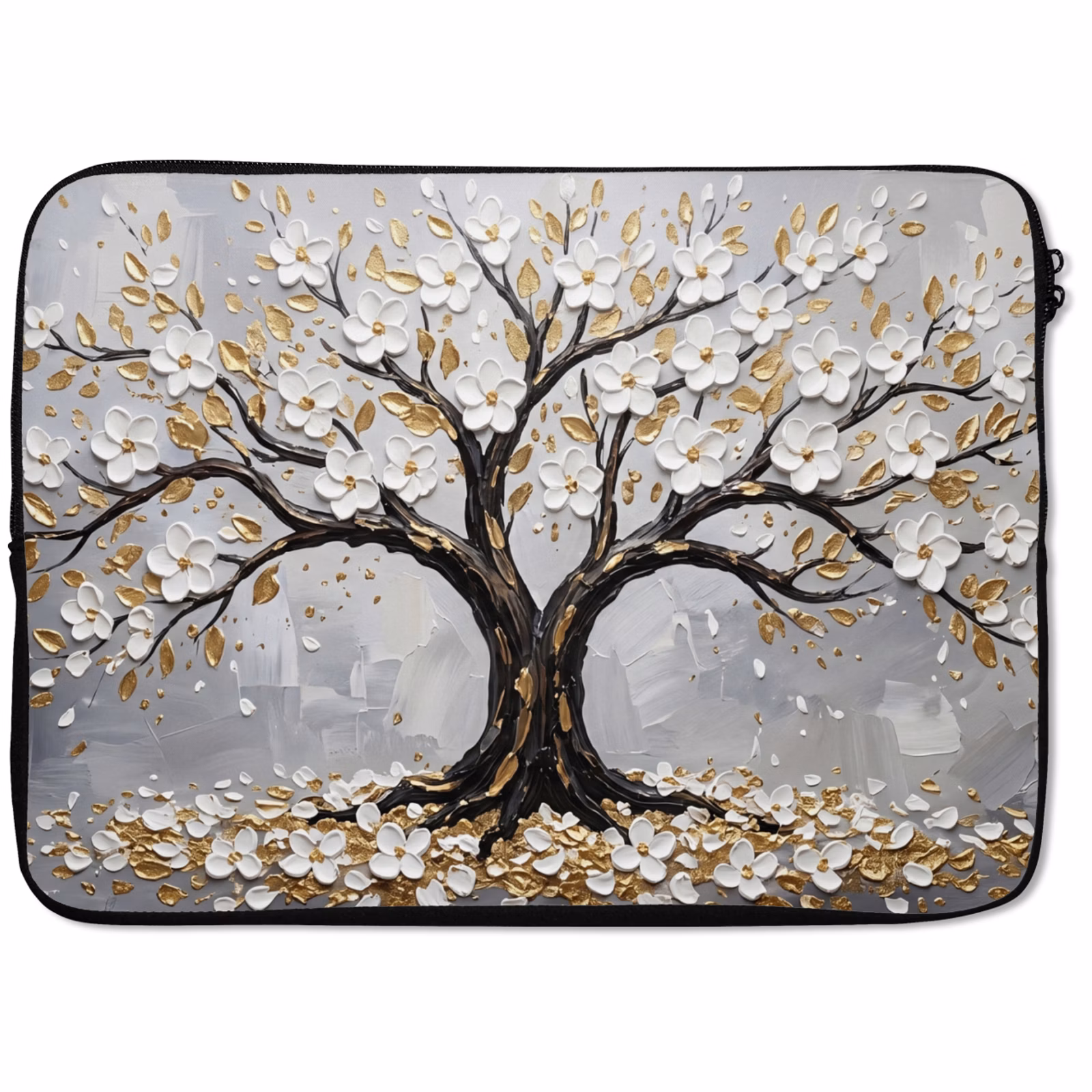 Laptophoes - Boom - Bloemen - Natuur - Abstract - Wit — 1