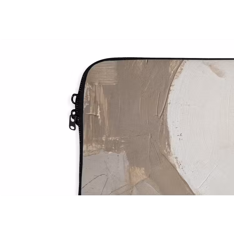 Laptophoes - Abstract - Cirkel - Modern - Beige - Zwart - Minimalistisch — 6