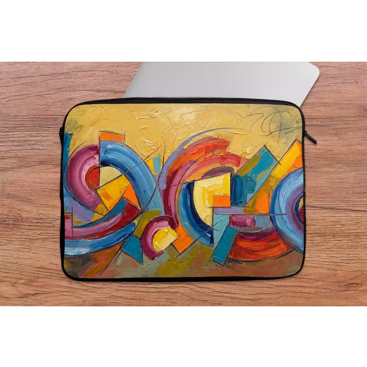 Laptophoes - Abstract - Cirkels - Schilderij - Kleurrijk - Dynamisch — 2