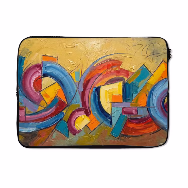Laptophoes - Abstract - Cirkels - Schilderij - Kleurrijk - Dynamisch — 5