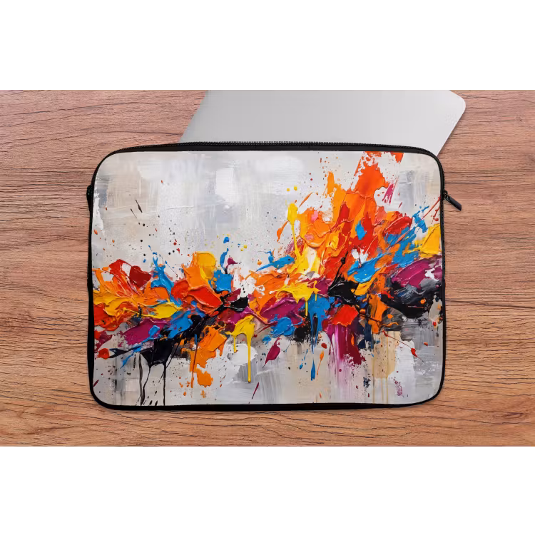 Laptophoes - Abstract - Schilderij - Kleurrijk - Dynamisch — 2