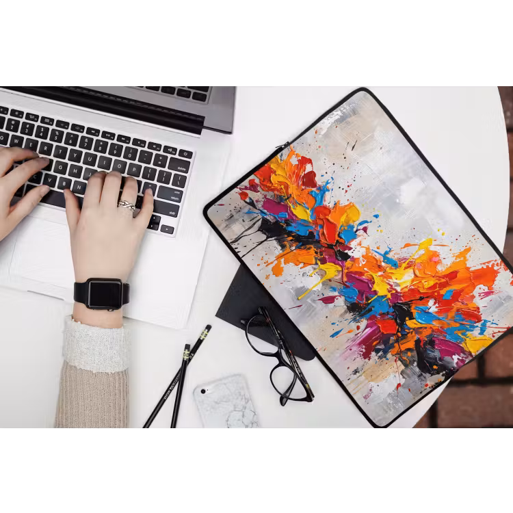 Laptophoes - Abstract - Schilderij - Kleurrijk - Dynamisch — 3