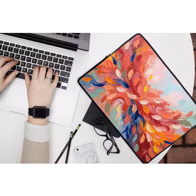 Laptophoes - Bloemen - Abstract - Kunst - Modern — 3