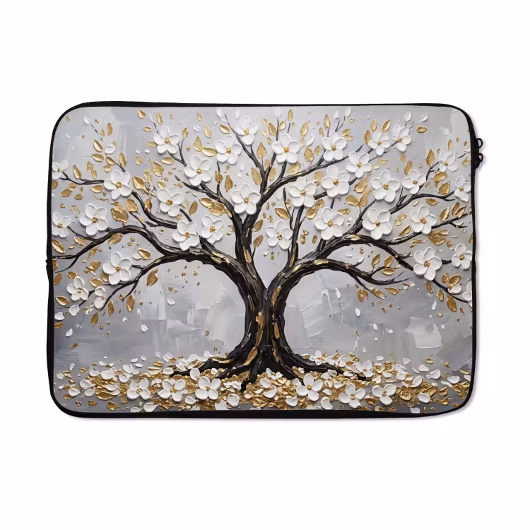 Laptophoes - Boom - Bloemen - Natuur - Abstract - Wit — 5