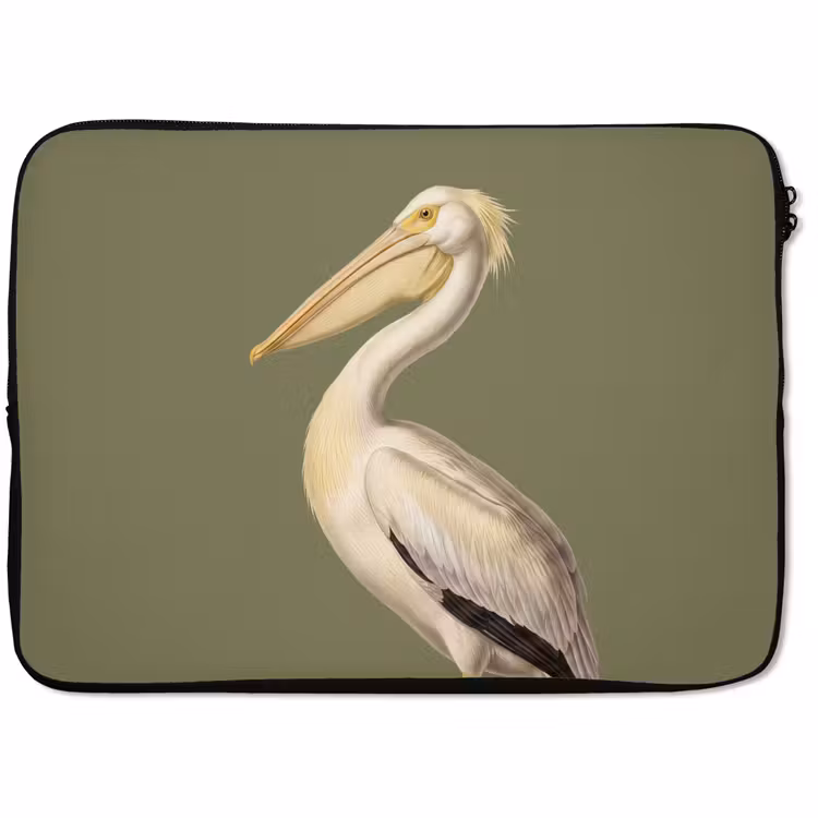Laptophoes - Pelikaan - Wit - Vogel - Klassiek - Natuur — 1