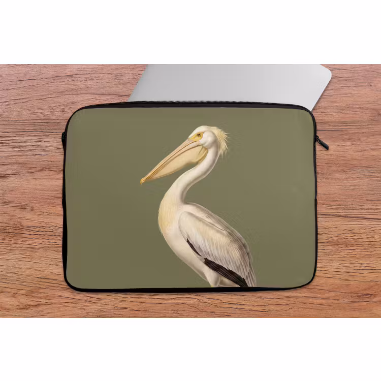 Laptophoes - Pelikaan - Wit - Vogel - Klassiek - Natuur — 2