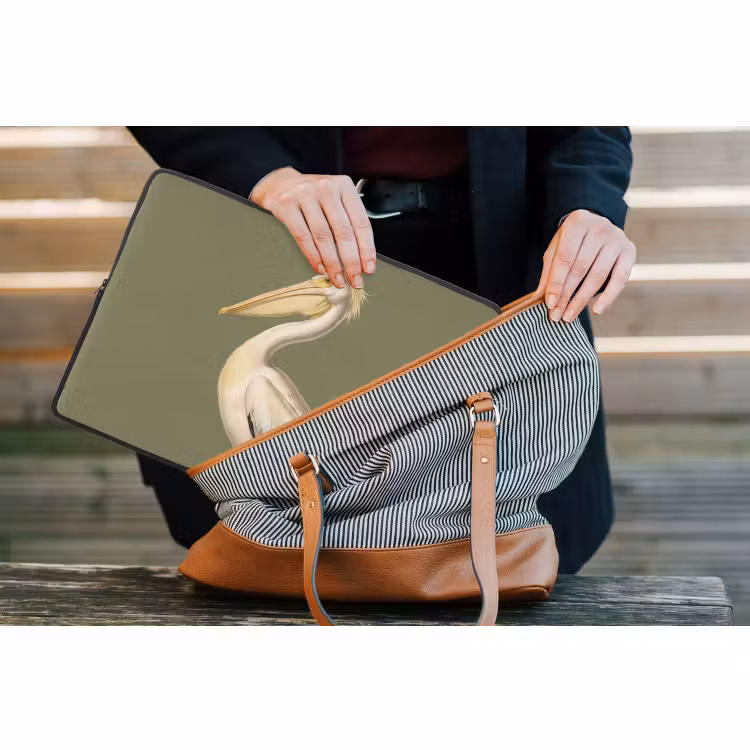 Laptophoes - Pelikaan - Wit - Vogel - Klassiek - Natuur — 4