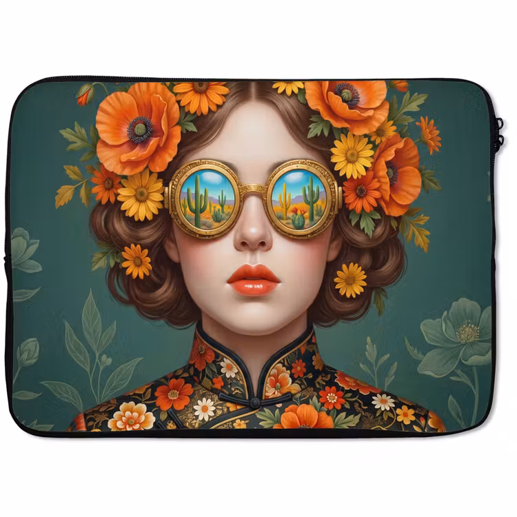 Laptophoes - Portret - Vrouw - Kleurrijk - Expressief — 1