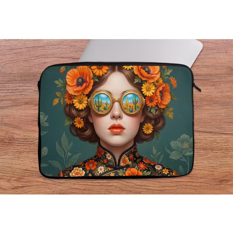 Laptophoes - Portret - Vrouw - Kleurrijk - Expressief — 2