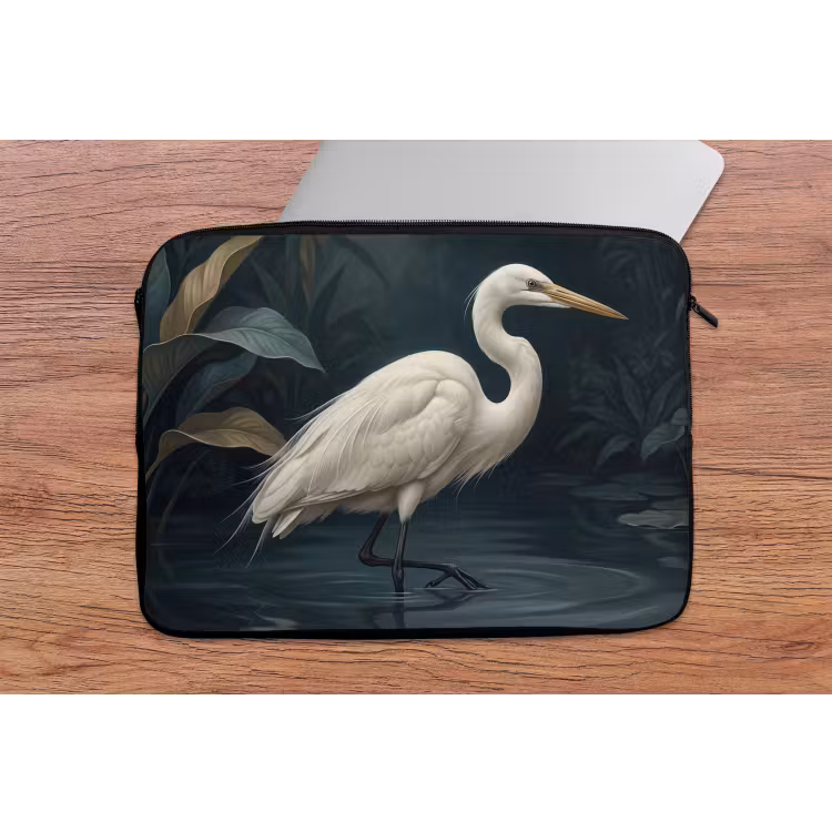 Laptophoes - Reiger - Water - Natuur - Modern - Wit — 2